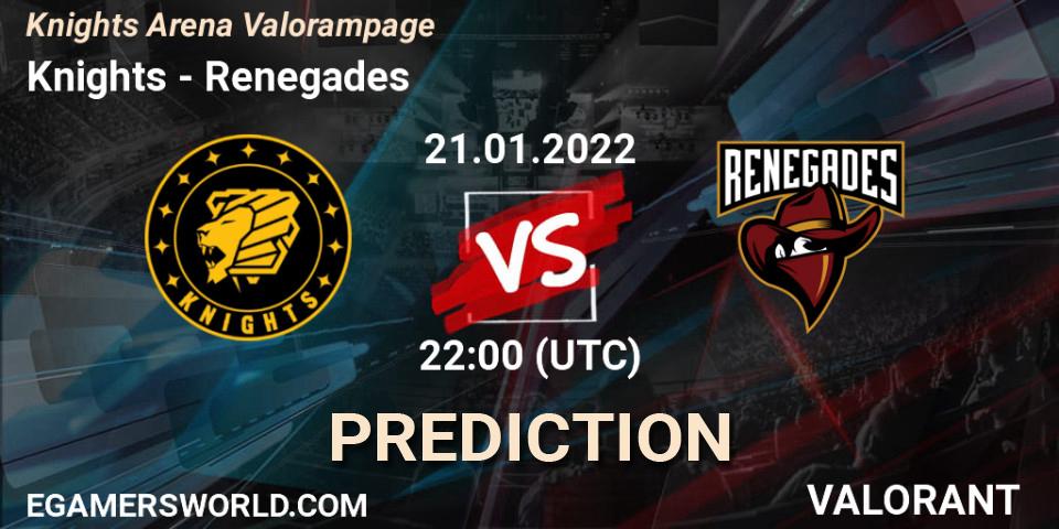 Knights vs Renegades: Betting TIp, Match Prediction. 21.01.2022 at 22:00. VALORANT, Knights Arena Valorampage