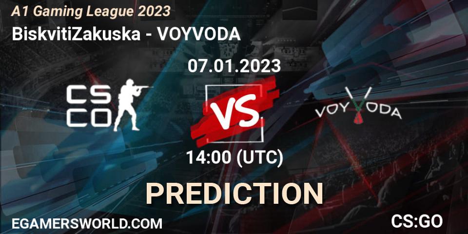 BiskvitiZakuska vs VOYVODA: Betting TIp, Match Prediction. 07.01.2023 at 14:00. Counter-Strike (CS2), A1 Gaming League 2023