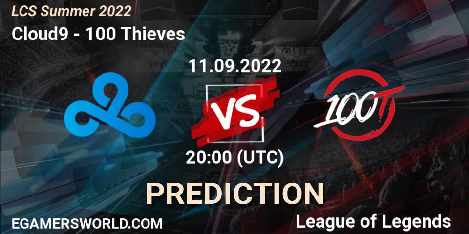 Cloud9 vs 100 Thieves: Betting TIp, Match Prediction. 11.09.2022 at 20:00. LoL, LCS Summer 2022