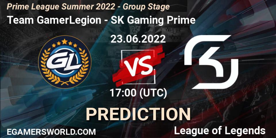 Team GamerLegion vs SK Gaming Prime: Betting TIp, Match Prediction. 23.06.22. LoL, Prime League Summer 2022 - Group Stage