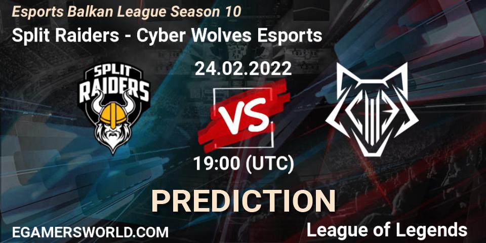 Split Raiders vs Cyber Wolves Esports: Betting TIp, Match Prediction. 24.02.22. LoL, Esports Balkan League Season 10