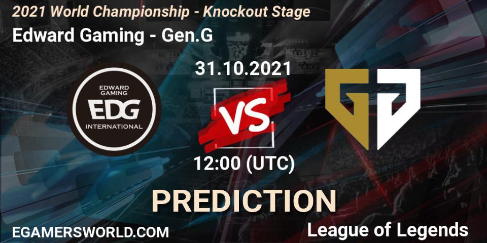 Edward Gaming vs Gen.G: Betting TIp, Match Prediction. 31.10.2021 at 12:00. LoL, 2021 World Championship - Knockout Stage