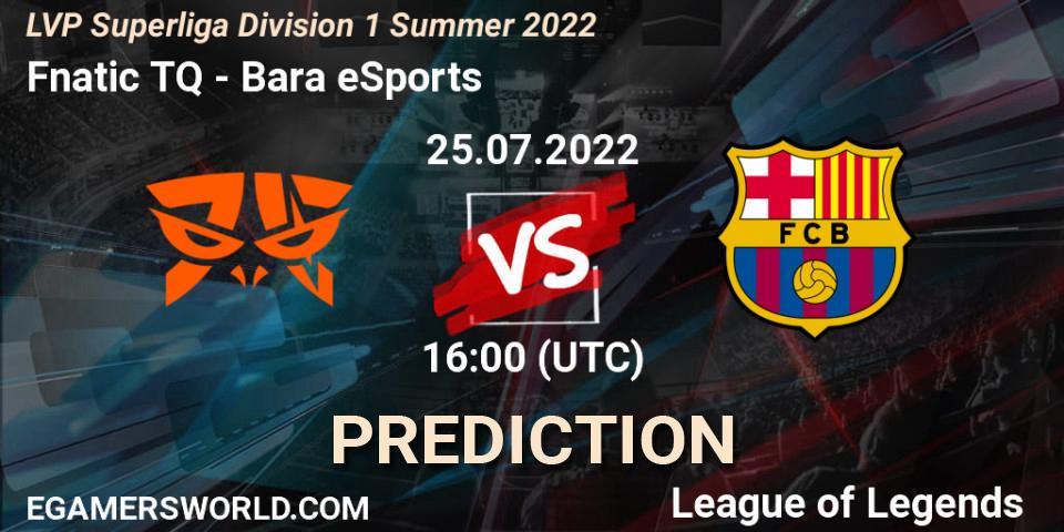 Fnatic TQ vs Barça eSports: Betting TIp, Match Prediction. 25.07.2022 at 20:00. LoL, LVP Superliga Division 1 Summer 2022
