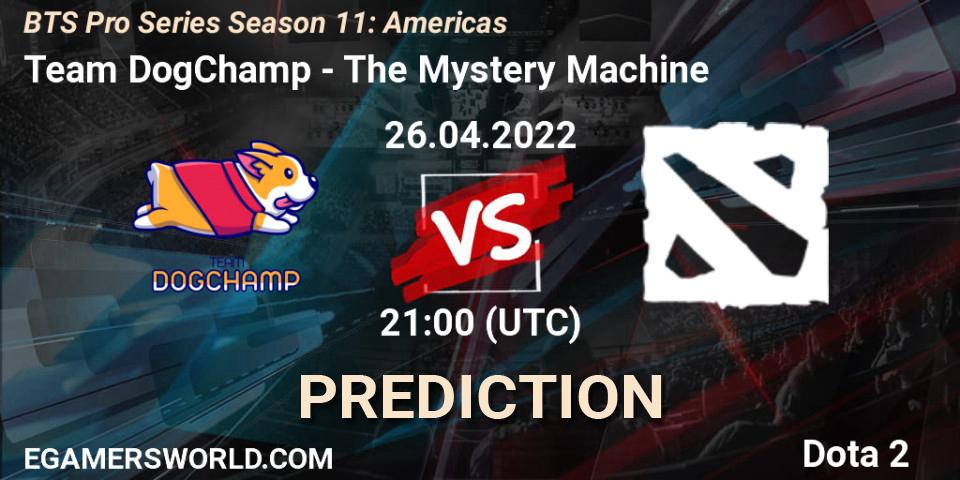 Team DogChamp vs The Mystery Machine: Betting TIp, Match Prediction. 26.04.2022 at 21:02. Dota 2, BTS Pro Series Season 11: Americas