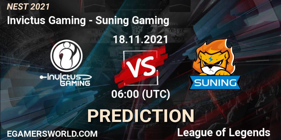 Invictus Gaming vs Suning Gaming: Betting TIp, Match Prediction. 18.11.21. LoL, NEST 2021