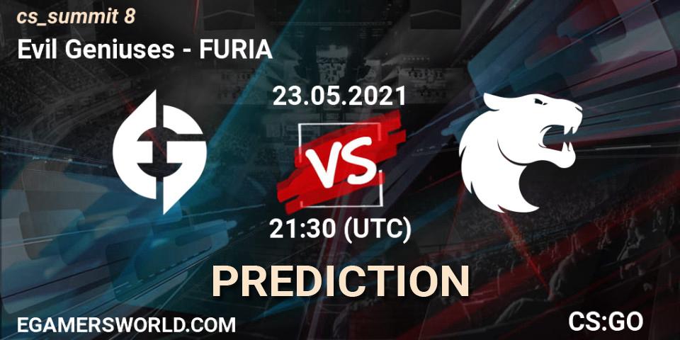 Evil Geniuses vs FURIA: Betting TIp, Match Prediction. 23.05.2021 at 21:30. Counter-Strike (CS2), cs_summit 8