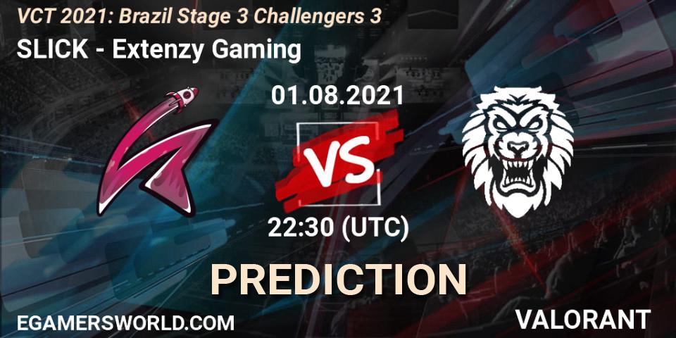 SLICK vs Extenzy Gaming: Betting TIp, Match Prediction. 01.08.2021 at 22:30. VALORANT, VCT 2021: Brazil Stage 3 Challengers 3