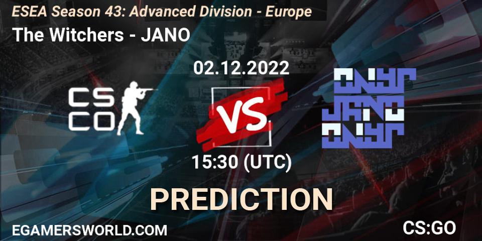 The Witchers vs JANO: Betting TIp, Match Prediction. 02.12.22. CS2 (CS:GO), ESEA Season 43: Advanced Division - Europe