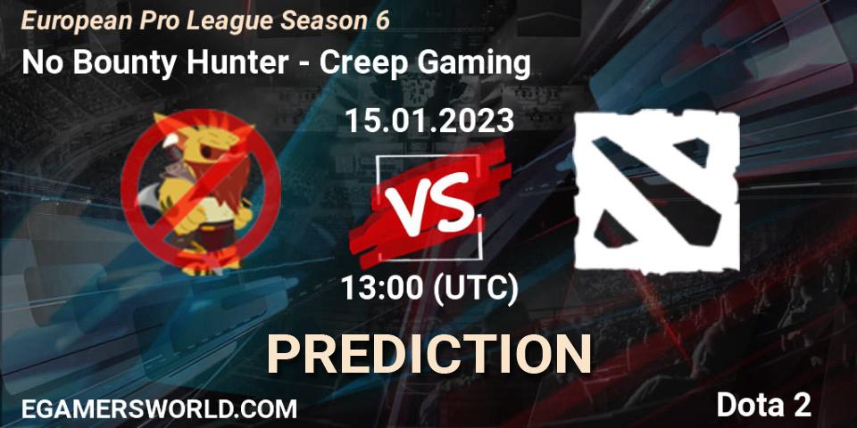 No Bounty Hunter vs Creep Gaming: Betting TIp, Match Prediction. 15.01.23. Dota 2, European Pro League Season 6