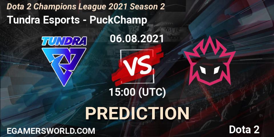 Tundra Esports vs PuckChamp: Betting TIp, Match Prediction. 06.08.2021 at 15:00. Dota 2, Dota 2 Champions League 2021 Season 2