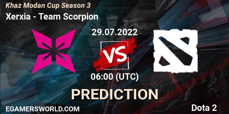 Xerxia vs Team Scorpion: Betting TIp, Match Prediction. 29.07.2022 at 06:04. Dota 2, Khaz Modan Cup Season 3
