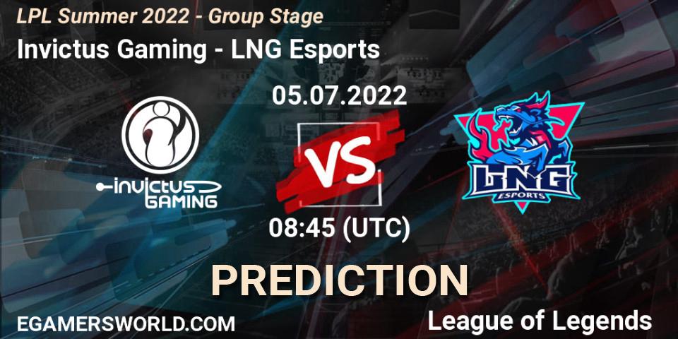Invictus Gaming vs LNG Esports: Betting TIp, Match Prediction. 05.07.22. LoL, LPL Summer 2022 - Group Stage