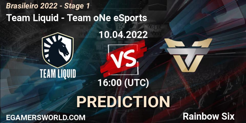 Team Liquid vs Team oNe eSports: Betting TIp, Match Prediction. 10.04.2022 at 16:00. Rainbow Six, Brasileirão 2022 - Stage 1