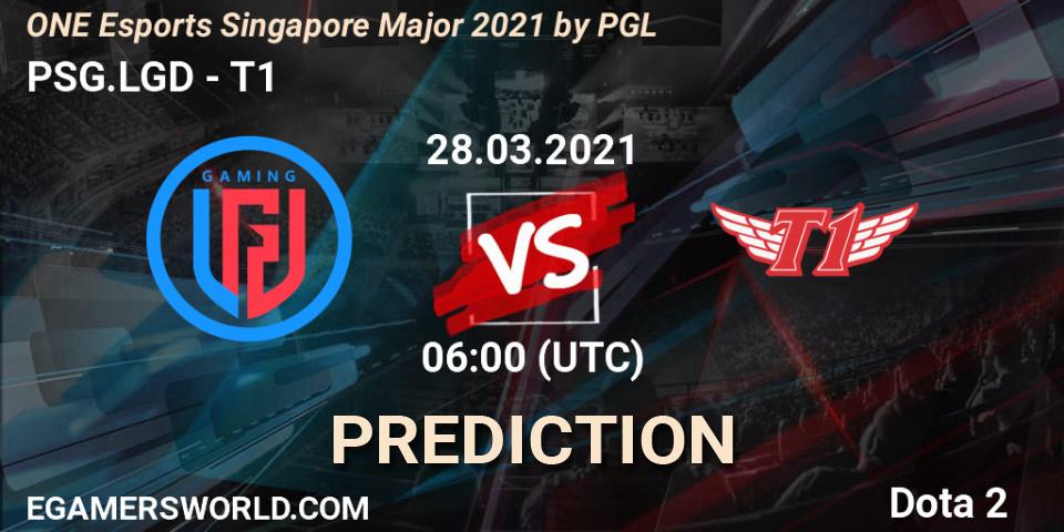 PSG.LGD vs T1: Betting TIp, Match Prediction. 28.03.2021 at 06:40. Dota 2, ONE Esports Singapore Major 2021