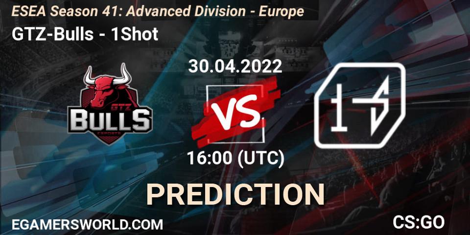 GTZ-Bulls vs 1Shot: Betting TIp, Match Prediction. 30.04.22. CS2 (CS:GO), ESEA Season 41: Advanced Division - Europe