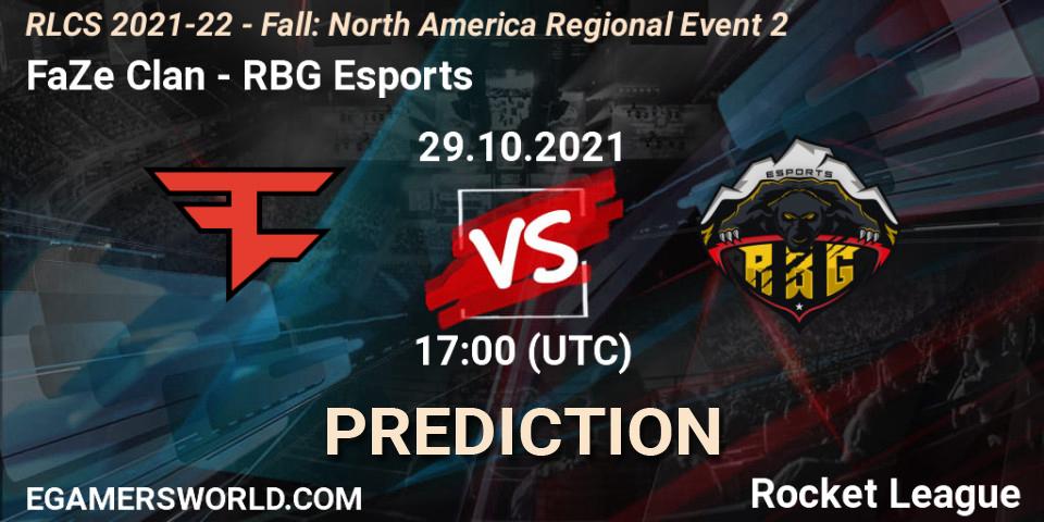 FaZe Clan vs RBG Esports: Betting TIp, Match Prediction. 29.10.21. Rocket League, RLCS 2021-22 - Fall: North America Regional Event 2