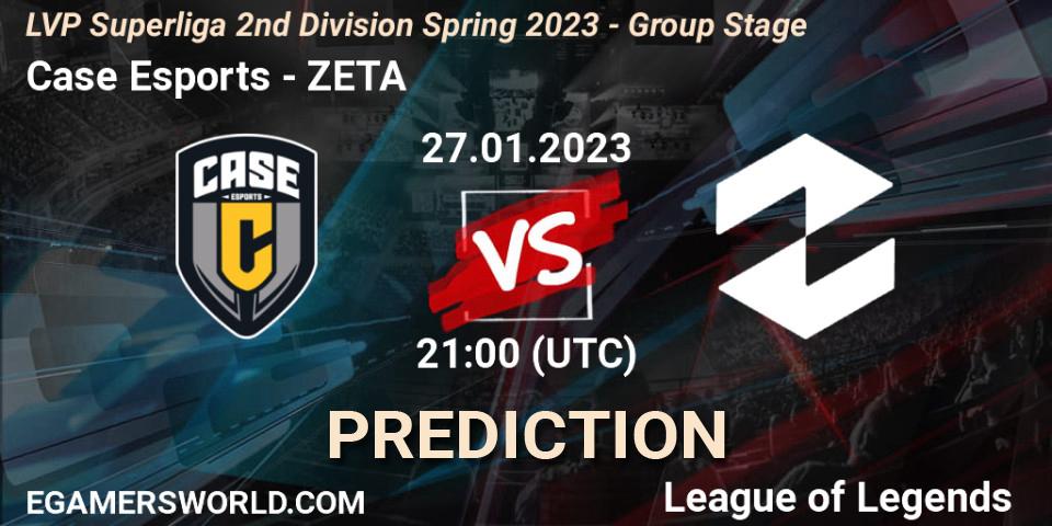 Case Esports vs ZETA: Betting TIp, Match Prediction. 27.01.2023 at 21:00. LoL, LVP Superliga 2nd Division Spring 2023 - Group Stage
