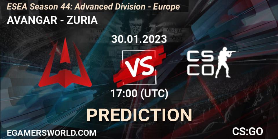 AVANGAR vs ZURIA: Betting TIp, Match Prediction. 08.02.23. CS2 (CS:GO), ESEA Season 44: Advanced Division - Europe