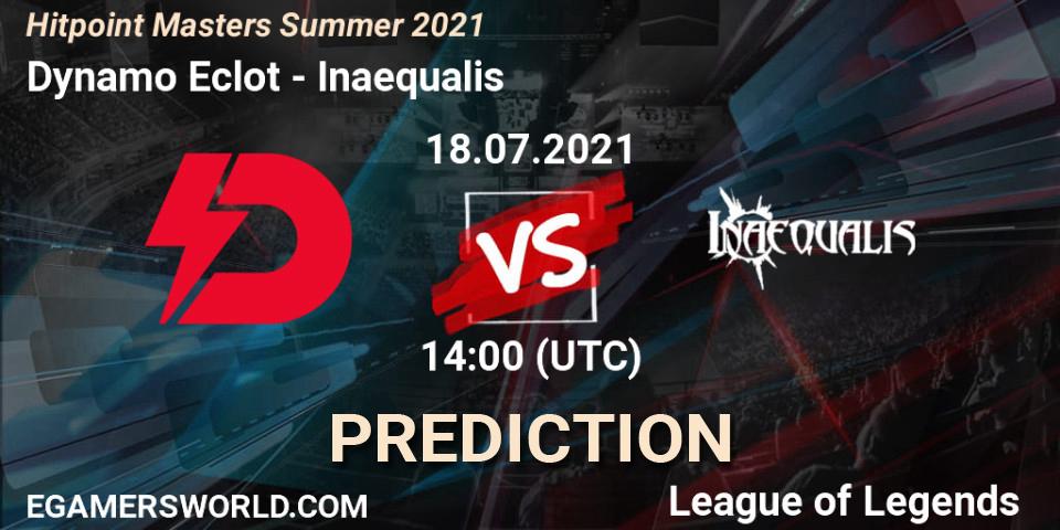 Dynamo Eclot vs Inaequalis: Betting TIp, Match Prediction. 18.07.2021 at 14:00. LoL, Hitpoint Masters Summer 2021