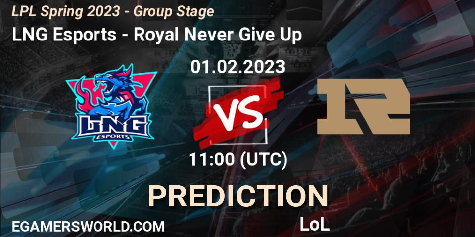 LNG Esports vs Royal Never Give Up: Betting TIp, Match Prediction. 01.02.23. LoL, LPL Spring 2023 - Group Stage