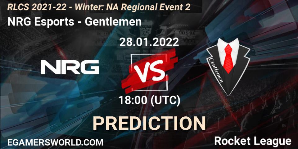 NRG Esports vs Gentlemen: Betting TIp, Match Prediction. 28.01.2022 at 18:00. Rocket League, RLCS 2021-22 - Winter: NA Regional Event 2