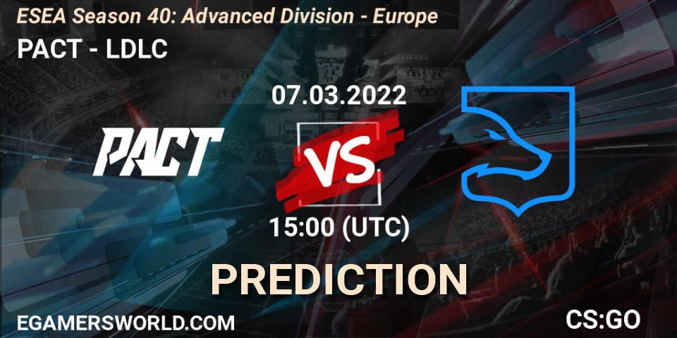 PACT vs LDLC: Betting TIp, Match Prediction. 07.03.22. CS2 (CS:GO), ESEA Season 40: Advanced Division - Europe