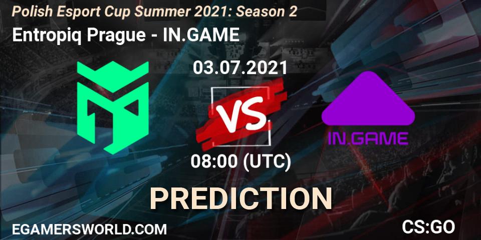 Entropiq Prague vs IN.GAME: Betting TIp, Match Prediction. 03.07.2021 at 08:00. Counter-Strike (CS2), Polish Esport Cup Summer 2021: Season 2