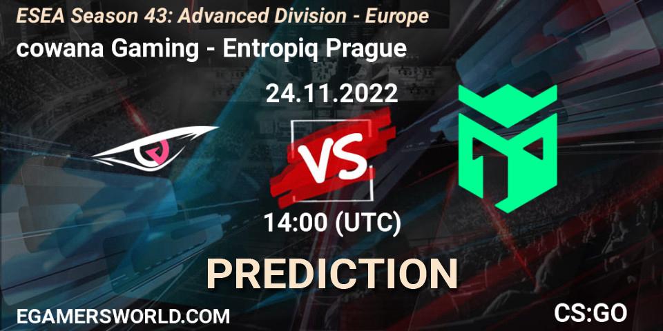 cowana Gaming vs Entropiq Prague: Betting TIp, Match Prediction. 24.11.22. CS2 (CS:GO), ESEA Season 43: Advanced Division - Europe