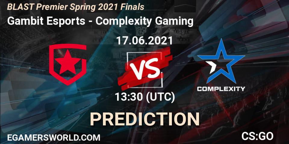 Gambit Esports vs Complexity Gaming: Betting TIp, Match Prediction. 17.06.21. CS2 (CS:GO), BLAST Premier Spring 2021 Finals