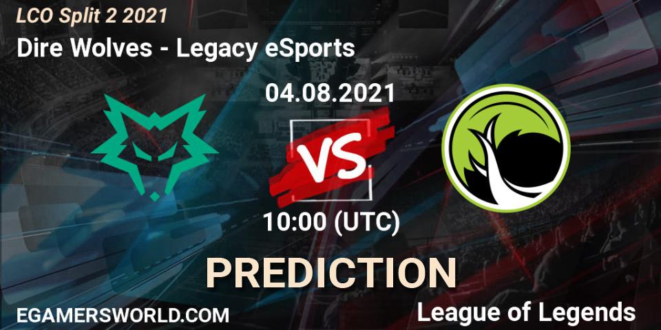 Dire Wolves vs Legacy eSports: Betting TIp, Match Prediction. 04.08.21. LoL, LCO Split 2 2021
