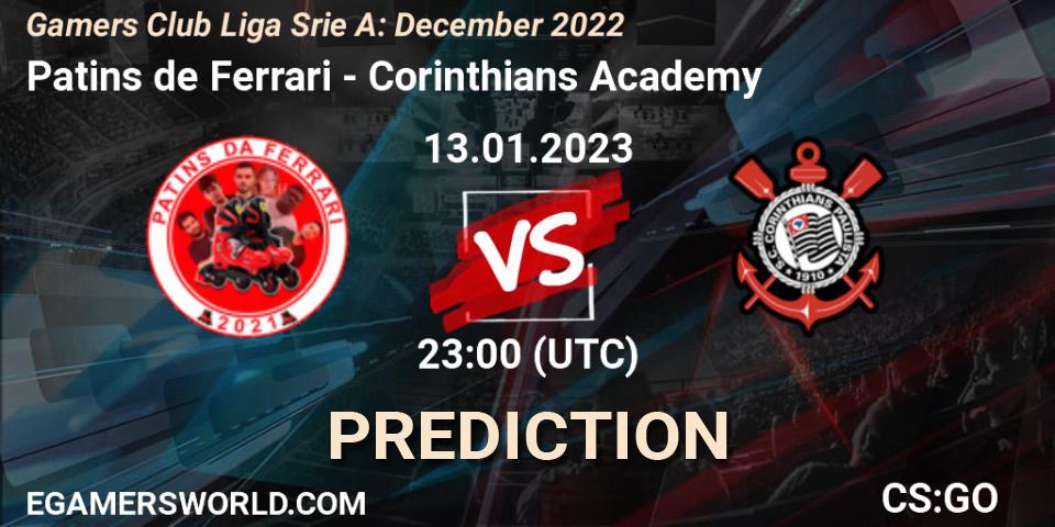 Patins de Ferrari vs Corinthians Academy: Betting TIp, Match Prediction. 13.01.23. CS2 (CS:GO), Gamers Club Liga Série A: December 2022