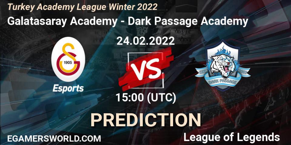 Galatasaray Academy vs Dark Passage Academy: Betting TIp, Match Prediction. 24.02.22. LoL, Turkey Academy League Winter 2022
