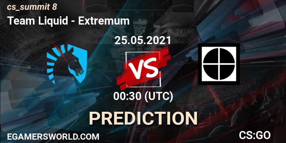 Team Liquid vs Extremum: Betting TIp, Match Prediction. 25.05.2021 at 00:30. Counter-Strike (CS2), cs_summit 8