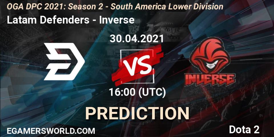 Latam Defenders vs Inverse: Betting TIp, Match Prediction. 30.04.2021 at 16:00. Dota 2, OGA DPC 2021: Season 2 - South America Lower Division 