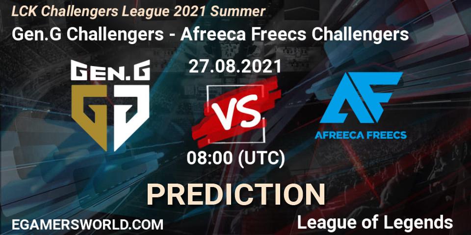 Gen.G Challengers vs Afreeca Freecs Challengers: Betting TIp, Match Prediction. 27.08.2021 at 08:00. LoL, LCK Challengers League 2021 Summer