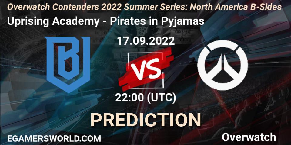 Uprising Academy vs Pirates in Pyjamas: Betting TIp, Match Prediction. 17.09.22. Overwatch, Overwatch Contenders 2022 Summer Series: North America B-Sides