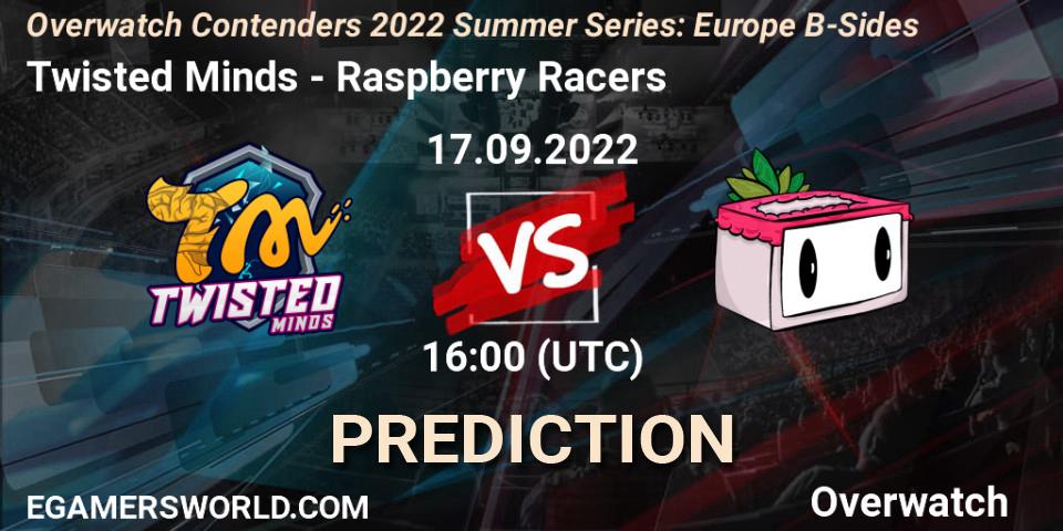 Twisted Minds vs Raspberry Racers: Betting TIp, Match Prediction. 17.09.2022 at 16:00. Overwatch, Overwatch Contenders 2022 Summer Series: Europe B-Sides