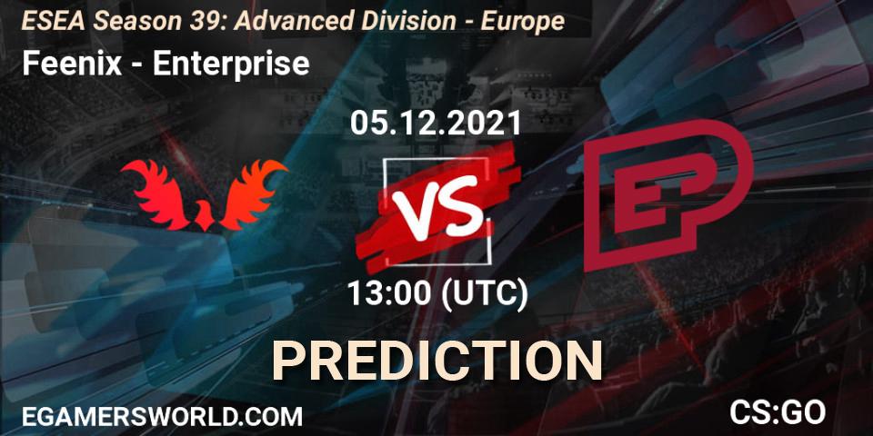 Feenix vs Enterprise: Betting TIp, Match Prediction. 05.12.2021 at 13:00. Counter-Strike (CS2), ESEA Season 39: Advanced Division - Europe