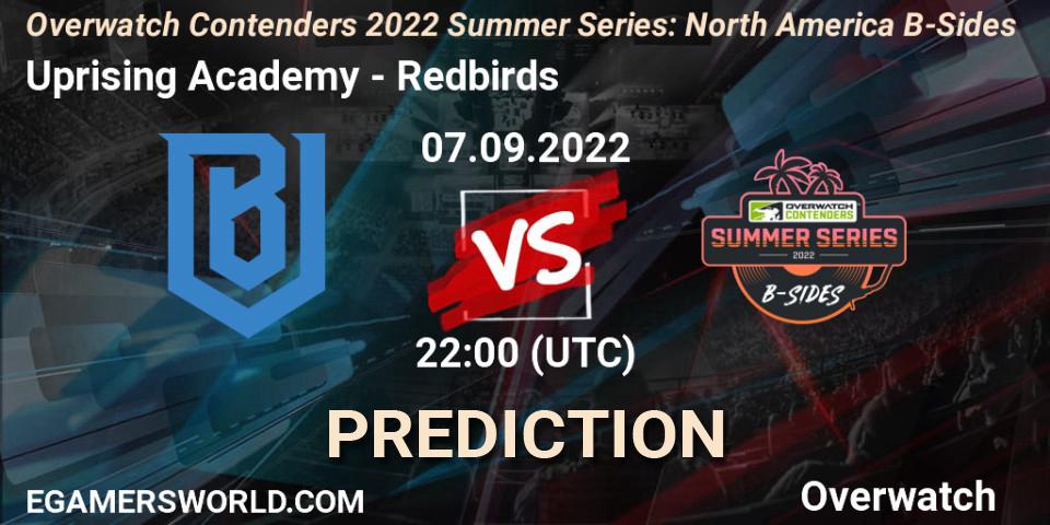 Uprising Academy vs Redbirds: Betting TIp, Match Prediction. 07.09.22. Overwatch, Overwatch Contenders 2022 Summer Series: North America B-Sides
