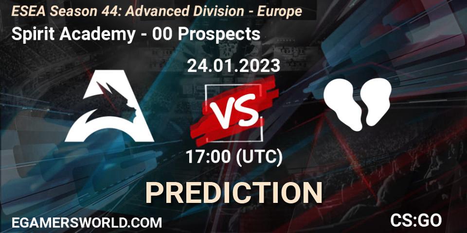Spirit Academy vs 00 Prospects: Betting TIp, Match Prediction. 26.01.23. CS2 (CS:GO), ESEA Season 44: Advanced Division - Europe
