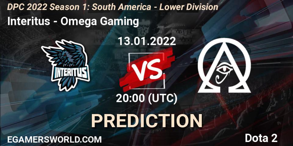 Interitus vs Omega Gaming: Betting TIp, Match Prediction. 13.01.22. Dota 2, DPC 2022 Season 1: South America - Lower Division