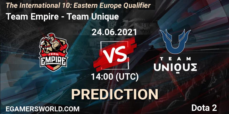 Team Empire vs Team Unique: Betting TIp, Match Prediction. 24.06.21. Dota 2, The International 10: Eastern Europe Qualifier