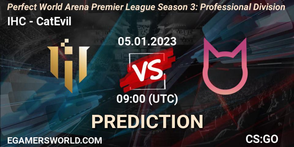 IHC vs CatEvil: Betting TIp, Match Prediction. 05.01.23. CS2 (CS:GO), Perfect World Arena Premier League Season 3: Professional Division