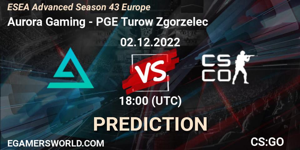 Aurora vs PGE Turow Zgorzelec: Betting TIp, Match Prediction. 02.12.22. CS2 (CS:GO), ESEA Season 43: Advanced Division - Europe