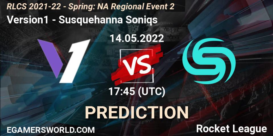Version1 vs Susquehanna Soniqs: Betting TIp, Match Prediction. 14.05.2022 at 17:45. Rocket League, RLCS 2021-22 - Spring: NA Regional Event 2
