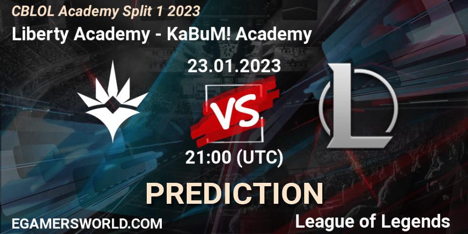 Liberty Academy vs KaBuM! Academy: Betting TIp, Match Prediction. 23.01.2023 at 21:00. LoL, CBLOL Academy Split 1 2023