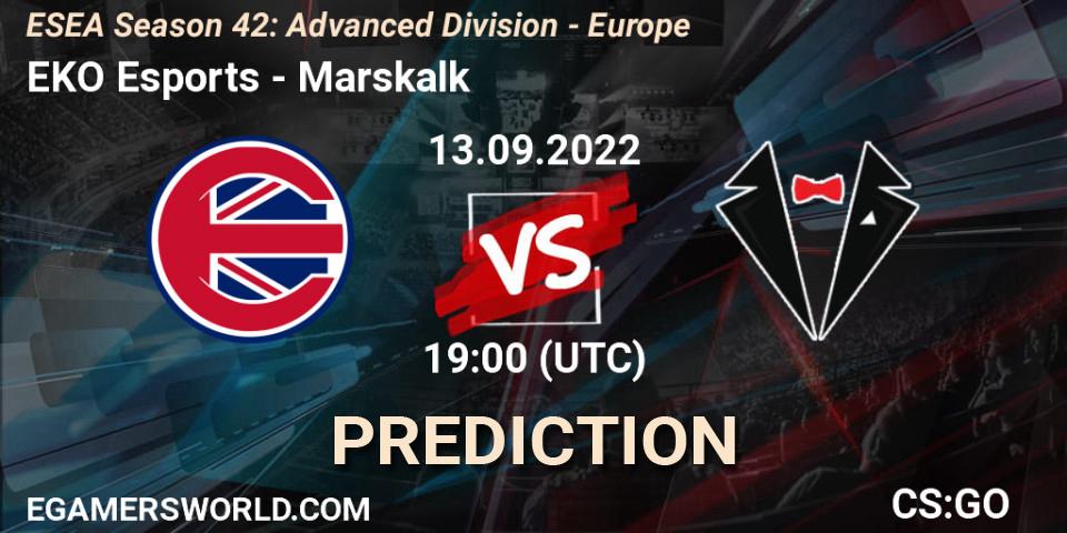 EKO Esports vs Marskalk: Betting TIp, Match Prediction. 13.09.2022 at 19:00. Counter-Strike (CS2), ESEA Season 42: Advanced Division - Europe