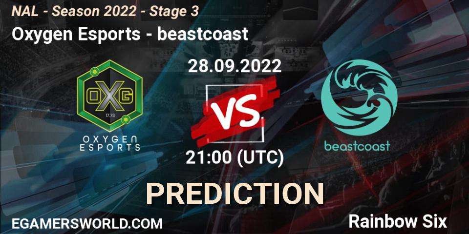 Oxygen Esports vs beastcoast: Betting TIp, Match Prediction. 28.09.2022 at 21:00. Rainbow Six, NAL - Season 2022 - Stage 3