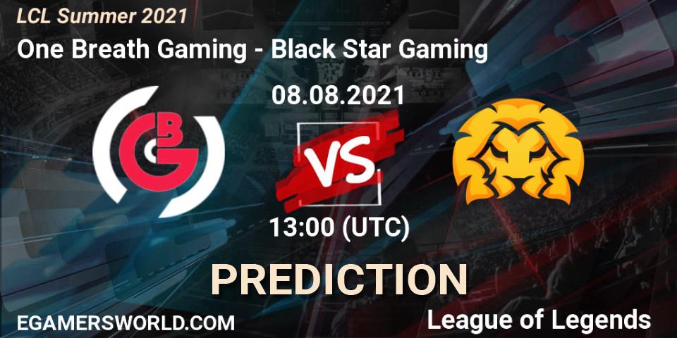 One Breath Gaming vs Black Star Gaming: Betting TIp, Match Prediction. 08.08.2021 at 13:00. LoL, LCL Summer 2021