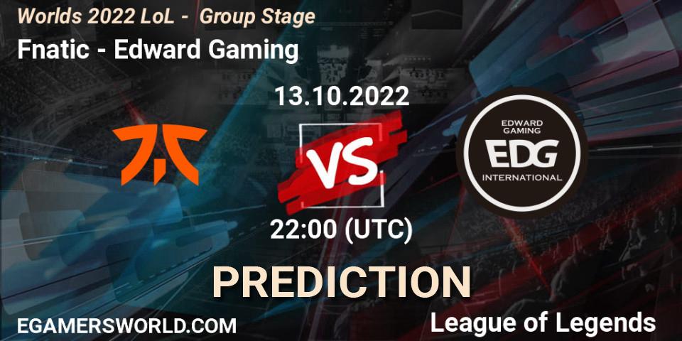 Fnatic vs Edward Gaming: Betting TIp, Match Prediction. 13.10.22. LoL, Worlds 2022 LoL - Group Stage